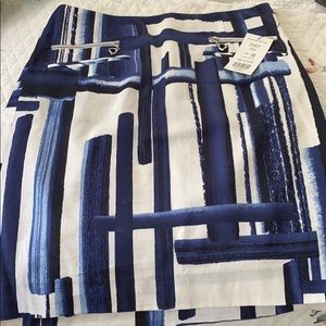 Etcetera Blue and White pencil Skirt sz 8